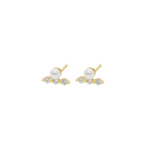 Triple Gem Pearl Stud