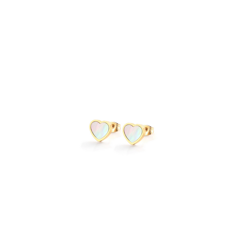 Opal Heart Studs