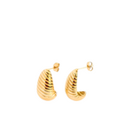 Ribbed Teardrop Earrings (case pack of 2) - wholesale