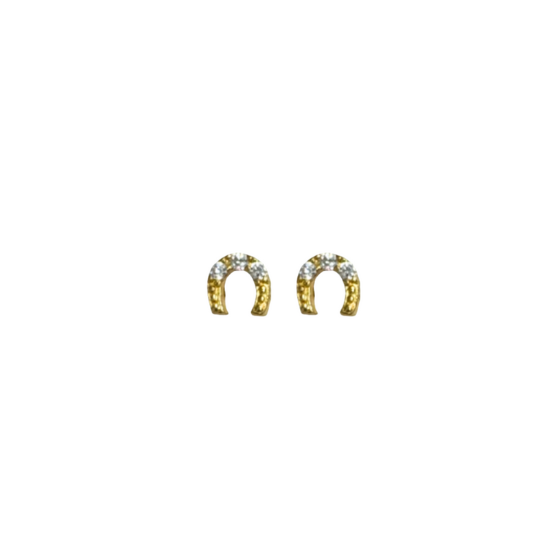 Mini Horseshoe Studs - Clear
