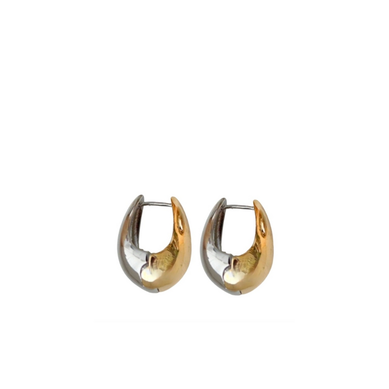 Mixed Metal Tear Huggie - more sizes