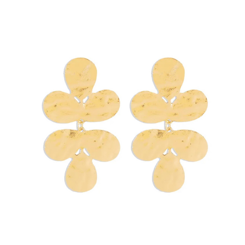 Hammered Petal Drops - gold (case pack of 2)-wholesale