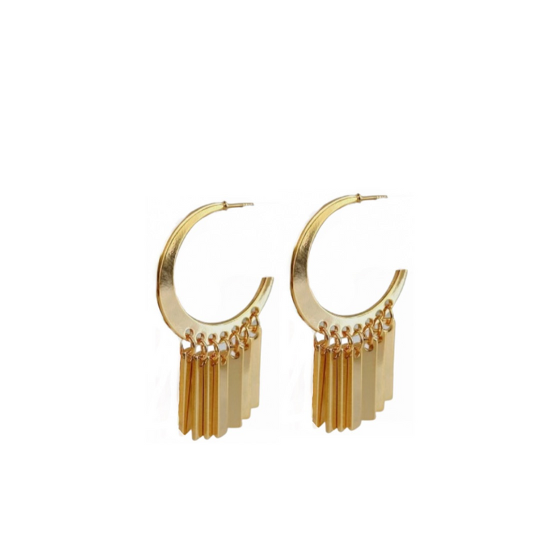 Golden Fringe Hoops