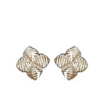 Rippled Petal Studs- silver