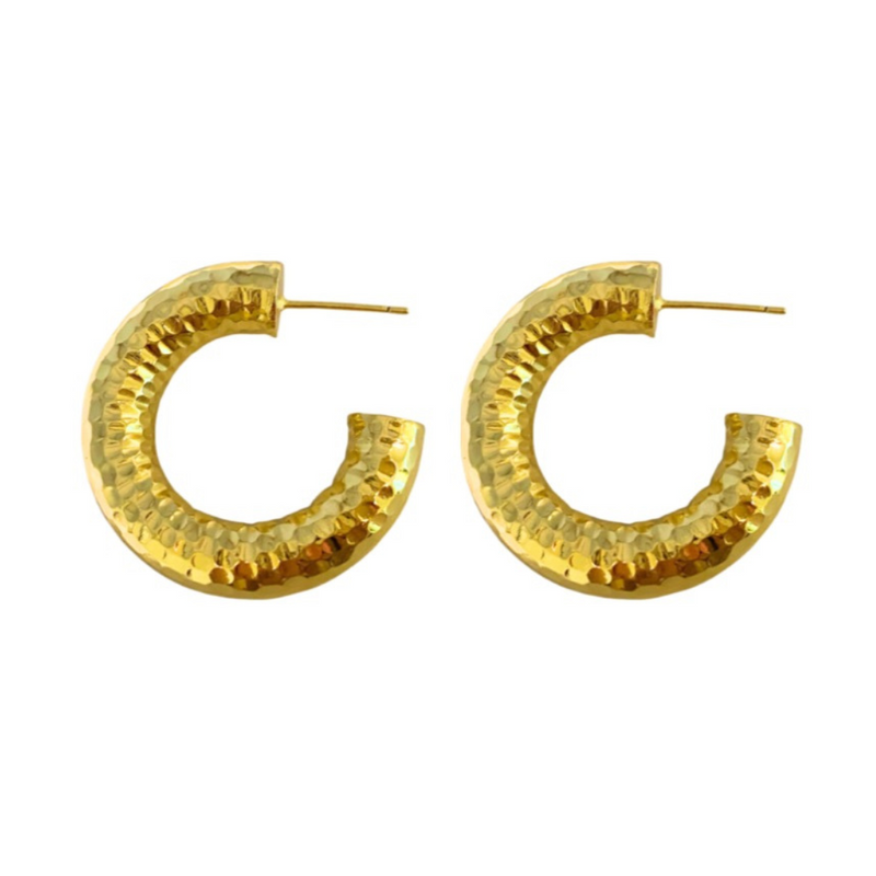 Hammered Gold Hoop