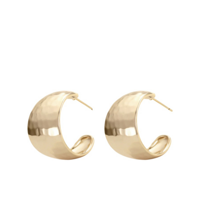 Wide Hammered Hoop