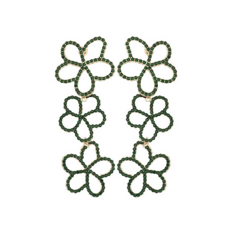 Pave Posey Drops-emerald