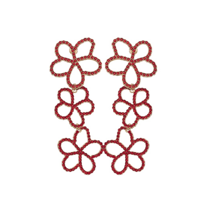Pave Posey Drops-red
