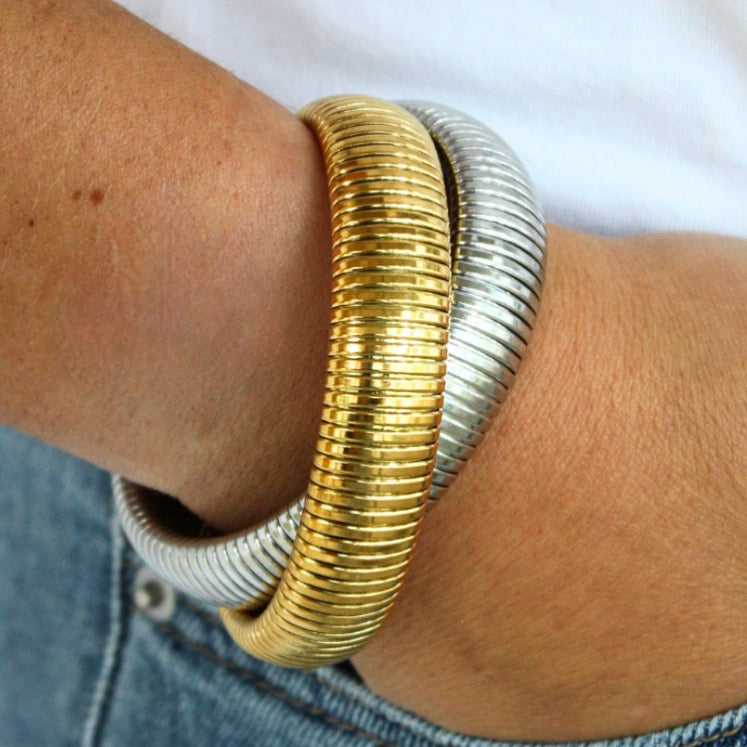Two Tone Twisted Cobra Bracelet