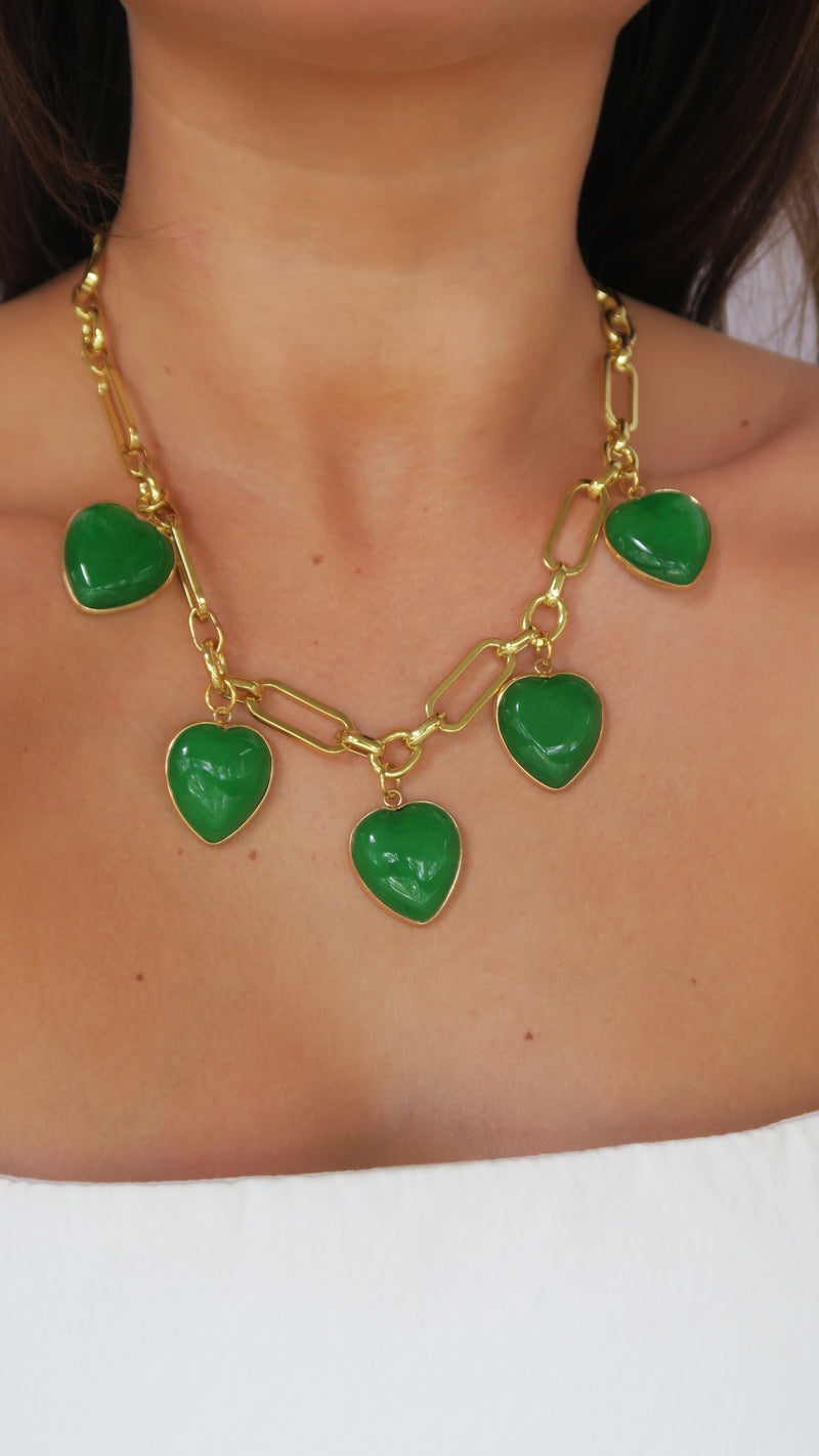 Lovers Lane Charm Necklace - Emerald
