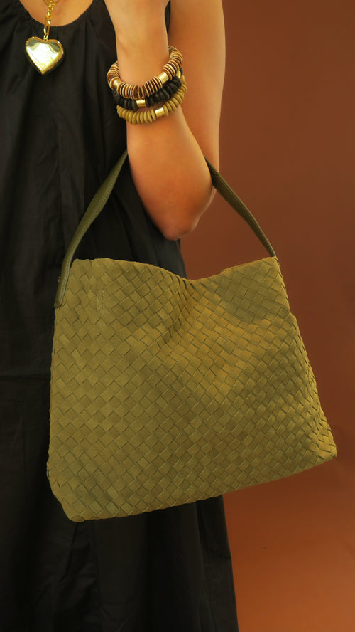 Woven Marin Bag - Olive