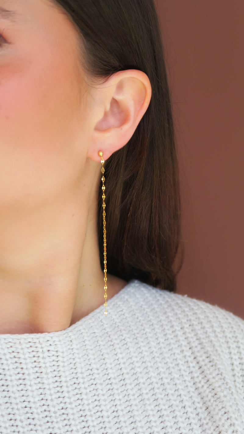 Linear Dainty Chain Earrings
