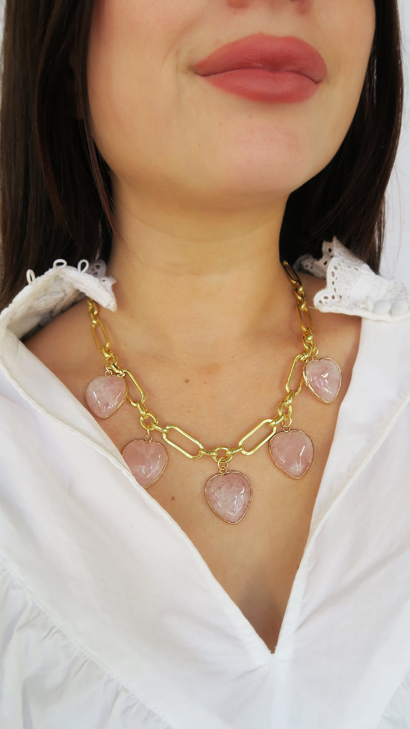 Lovers Lane Charm Necklace - Pink