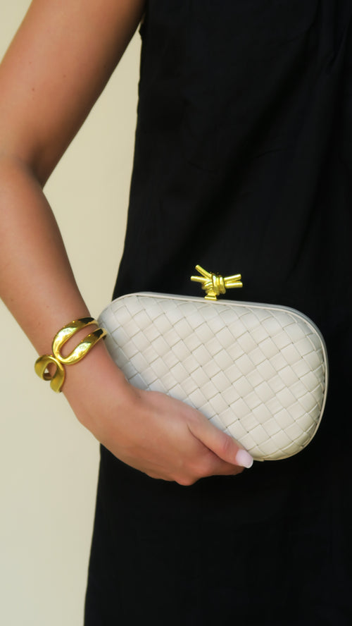 Bonsoir Woven Clutch - Ivory