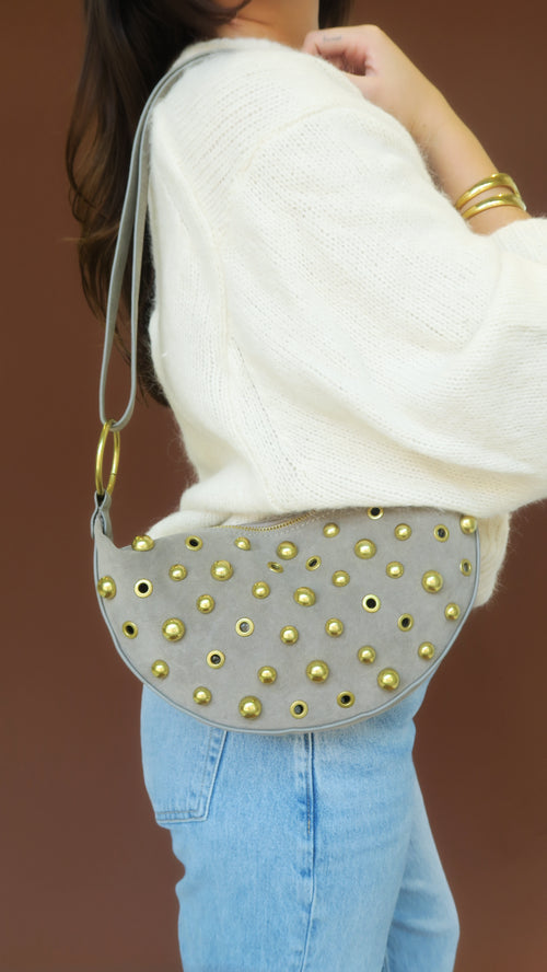 Maeve Studded Bag - Gray