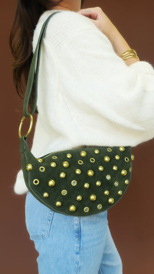 Maeve Studded Bag - Olive