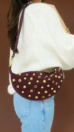 Maeve Studded Bag - Burgundy