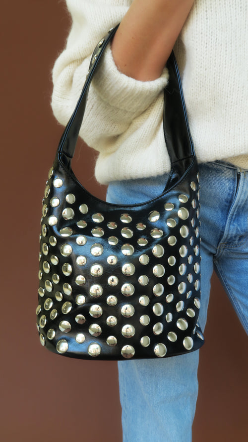 Stefani Studded Bag - Black