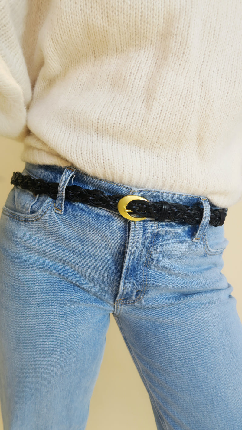 Braided Beatrice Belt - Black