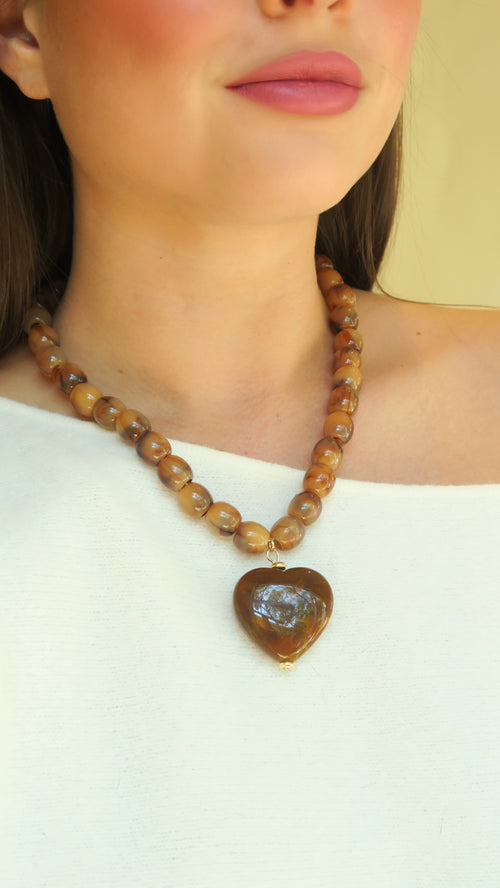 Amour Necklace - Brown
