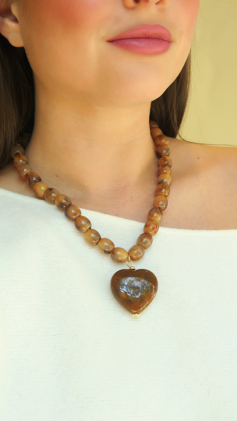 Amour Necklace - Brown