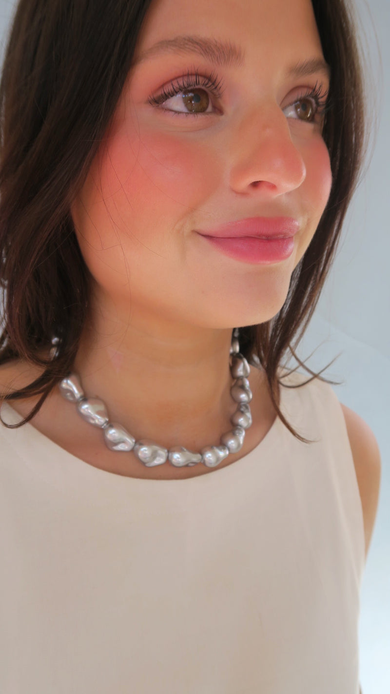 Ariel Pearl Collar - Silver
