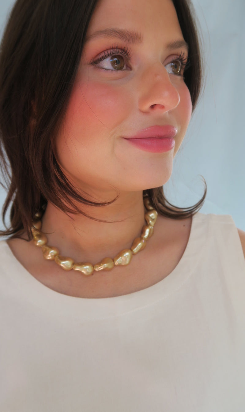Ariel Pearl Collar - Champagne