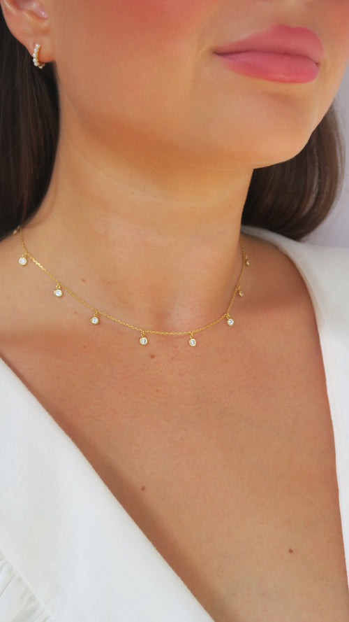 Diamond Multi Drop Necklace
