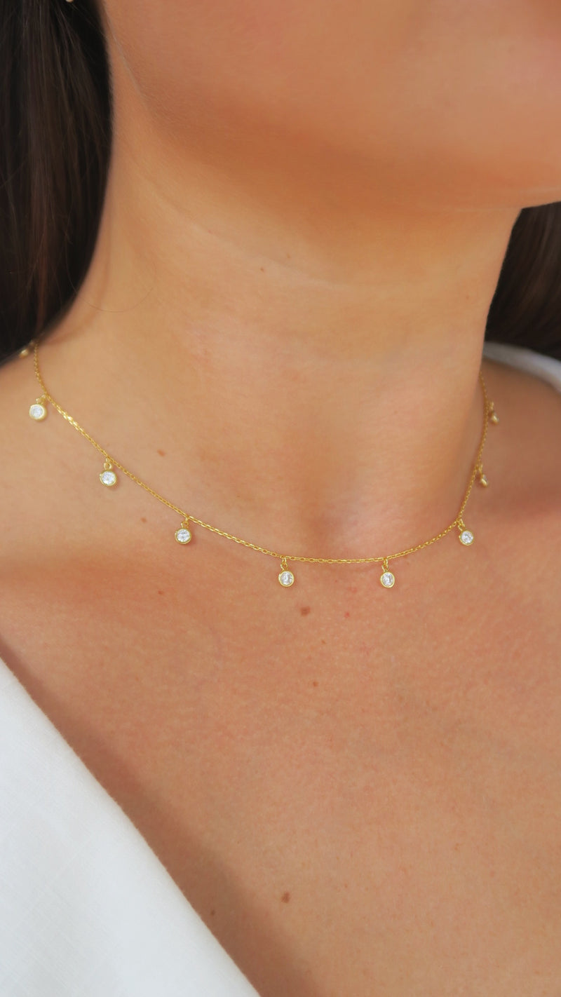 Diamond Multi Drop Necklace