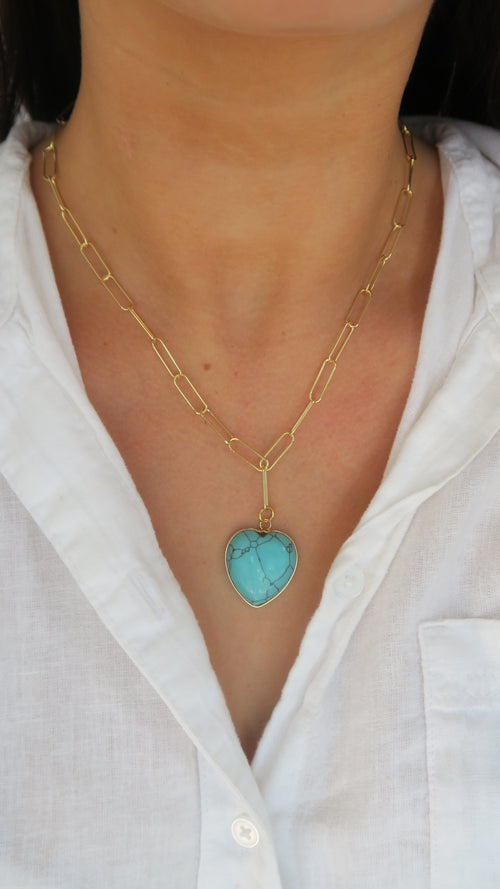 Knox Charm Necklace - Turquoise