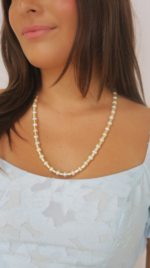 Long Manhattan Necklace - Pearl