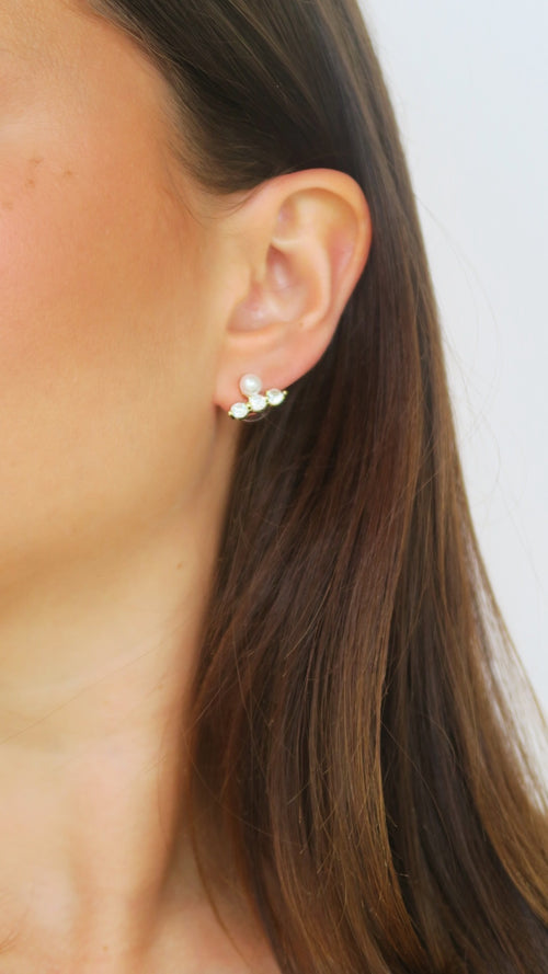 Triple Gem Pearl Studs