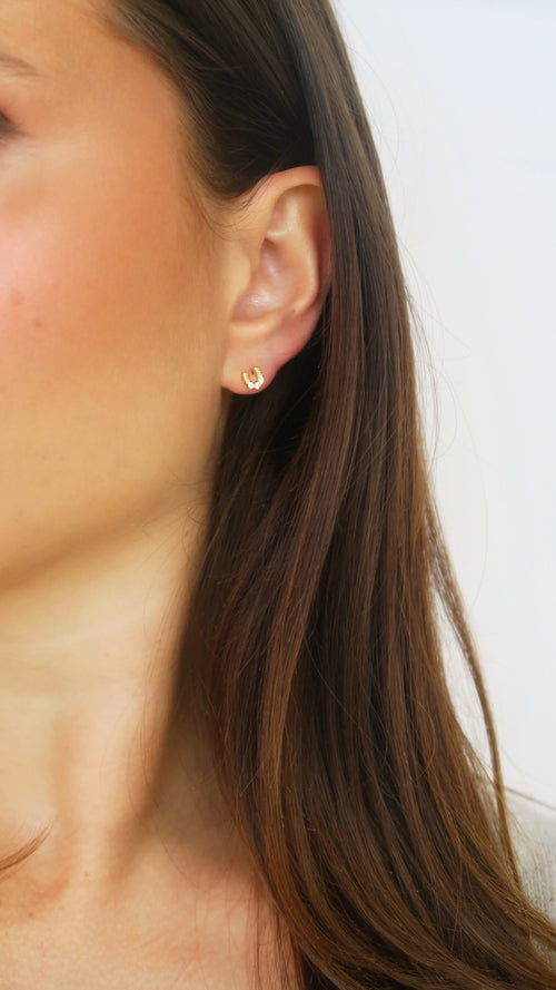 Mini Horseshoe Studs - Clear