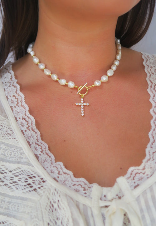 Bezel Cross Necklace