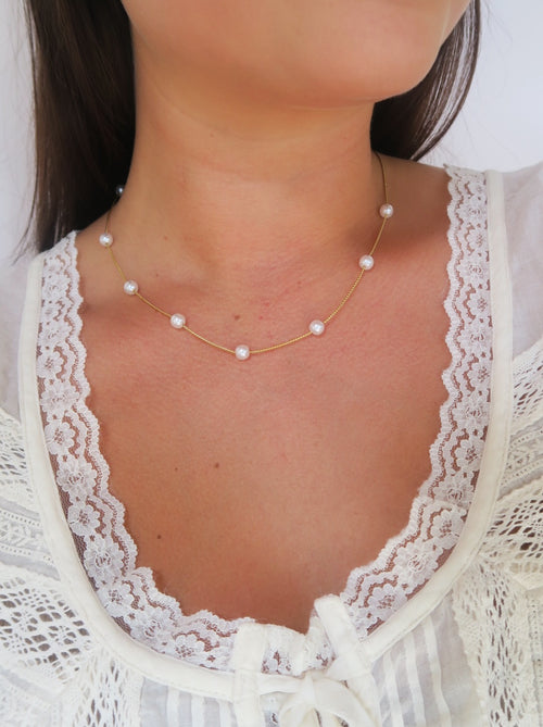 Mini Pearl Gold Necklace