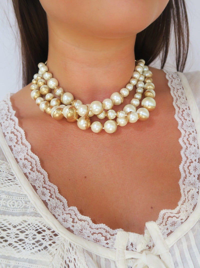 Pearl Cluster Necklace