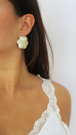 Pave Bloom Studs -Gold
