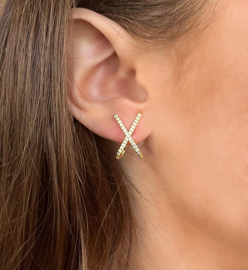 Pave Criss Cross Studs