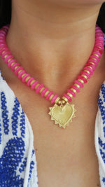 Parker Charm Necklace - Hot Pink
