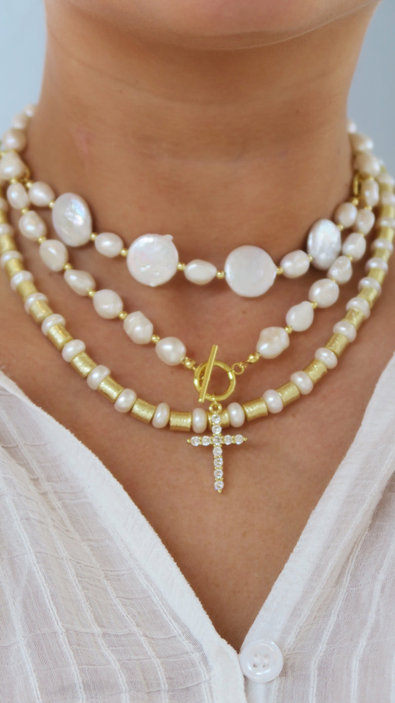 Sea Pearl Gold Chain Necklace