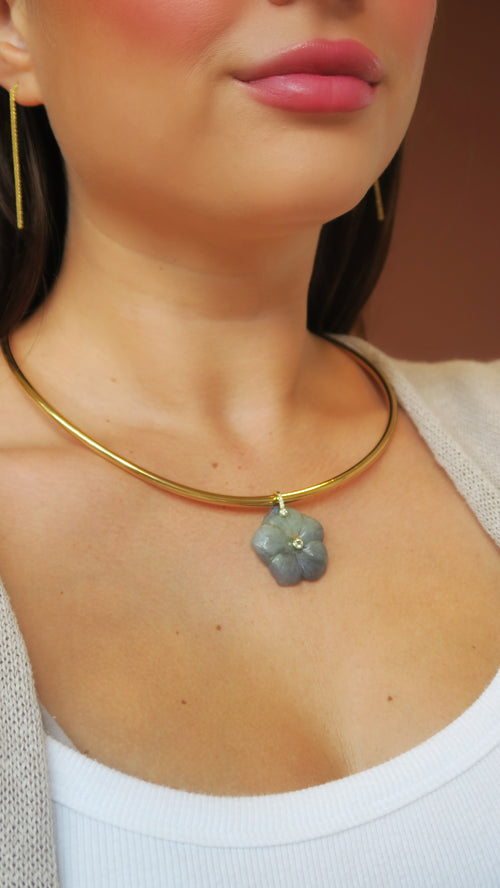 Amalfi Floral Choker - Grey