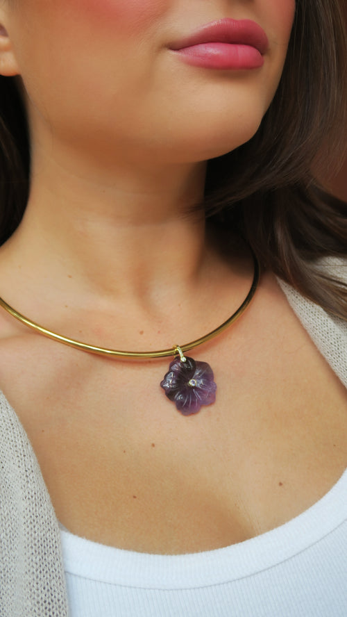 Amalfi Floral Choker - Purple