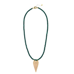 Micro Beaded True Love Necklace - Emerald