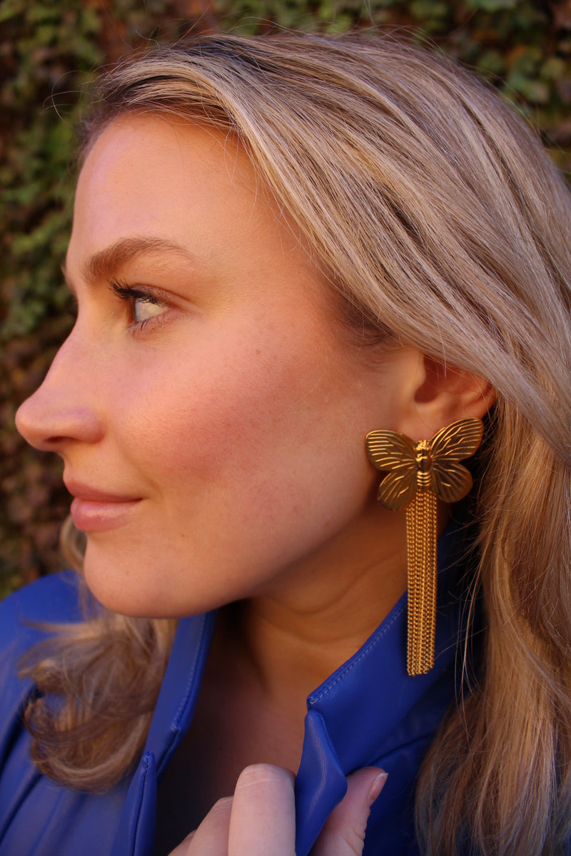 Butterfly Fringe Earrings