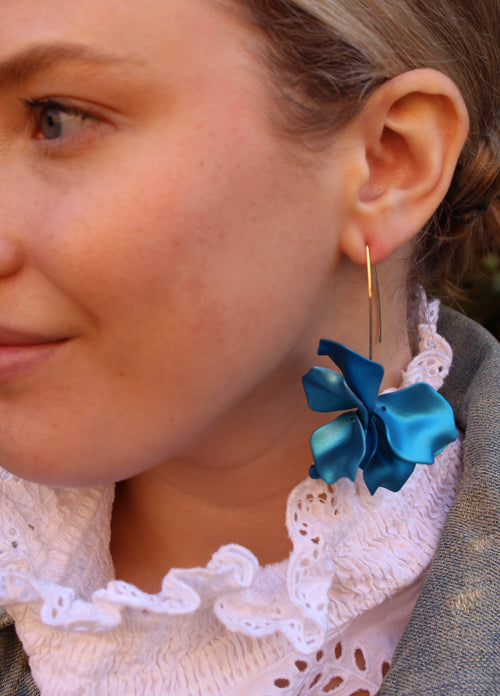 Blue Matte Satin Air Bloom Drops