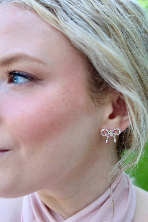Petite and Pretty Bow Studs - (case pack of 2) - wholesale