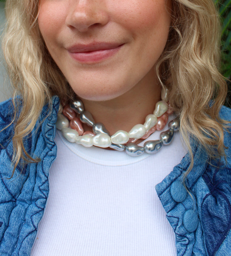 Ariel Pearl Collar - Silver