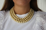 Brushed Metal Bead Necklace