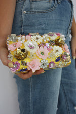 Floral Frida Clutch - yellow