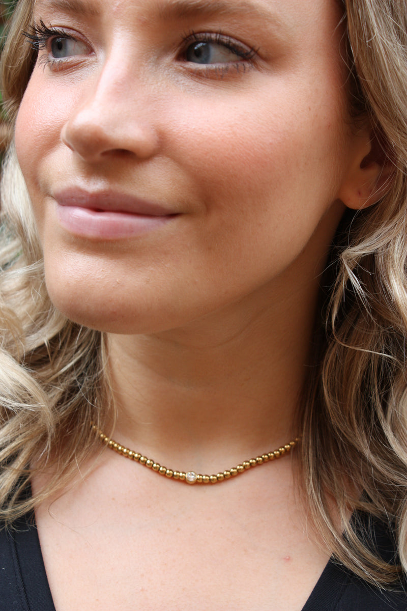 Stainless Steel Solitaire Ball Necklace - wholesale